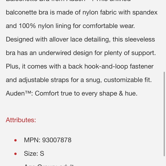 Auden Coral Lace Underwire Bra - Picture 3 of 4